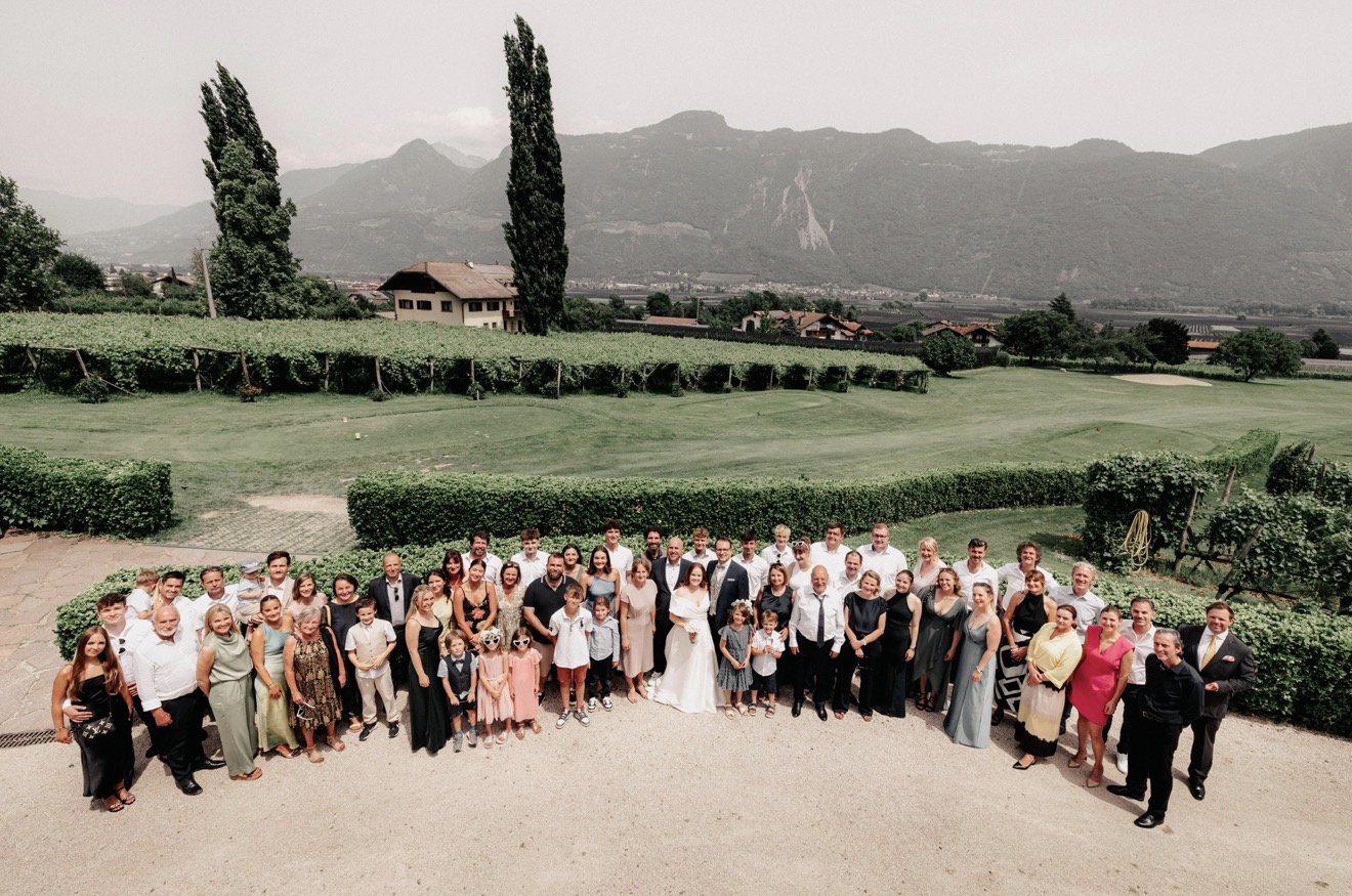 Hochzeitsfoto in Lana am Golfplatz